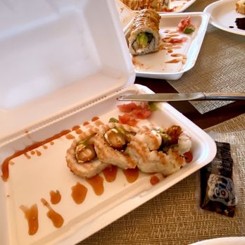 Sapporo - Front to back: Rock and Roll, Angel Roll, Crunchy Roll - Sushi Bars Near Me - San Antonio, Texas Sapporo - Front to back: Rock and Roll, Angel Roll, Crunchy Roll - Sushi Bars Near Me - San Antonio, Texas