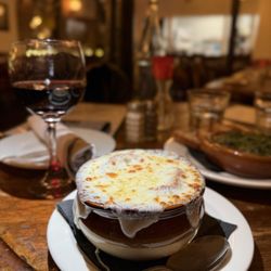 Barbès Restaurant - French Onion Soup.    Was my dad's favorite.   Papi.. this one is for you.  Miss u.