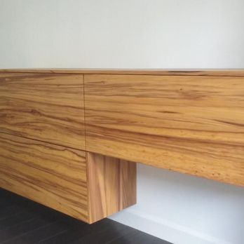 Dufficy Fine Carpentry And Design - wall mounted media unit in Mississippi red gum - General Contractors Near Me - San Francisco, California Dufficy Fine Carpentry And Design - wall mounted media unit in Mississippi red gum - General Contractors Near Me - San Francisco, California