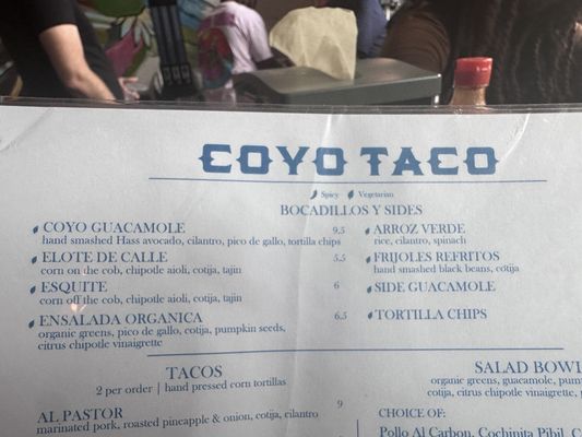 Menu photo 8 Coyo Taco Miami, FL