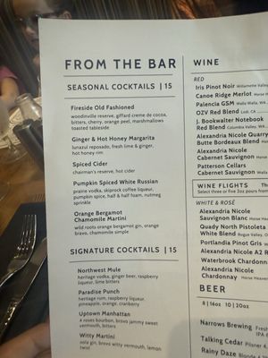 Menu photo 1 Table 47 Gig Harbor, WA