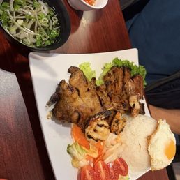 New menu - rice with grilled pork chop and egg New menu - rice with grilled pork chop and egg