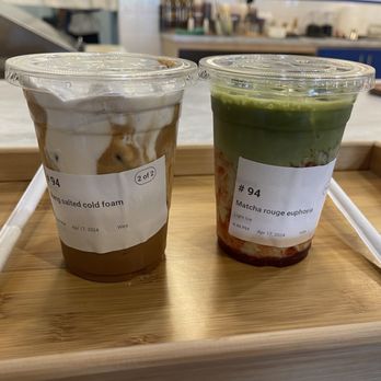 Rang Coffee - L: Rang Salted Cold Foam R: Matcha Rouge Euphoria - Coffee & Tea Near Me - Sugar Land, Texas Rang Coffee - L: Rang Salted Cold Foam R: Matcha Rouge Euphoria - Coffee & Tea Near Me - Sugar Land, Texas