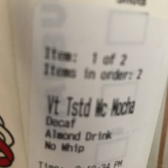 Starbucks - Very clearly says decaf. - Coffee & Tea Near Me - Ennis, Texas