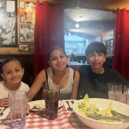 My kids enjoying Italian cuisine