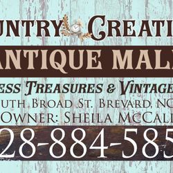 Country Creations Antique Mall - Home to 40+ unique vendor booths filled with antiques, vintage gems, rustic furniture, handmade goods, jewelry, candles, man cave treasures