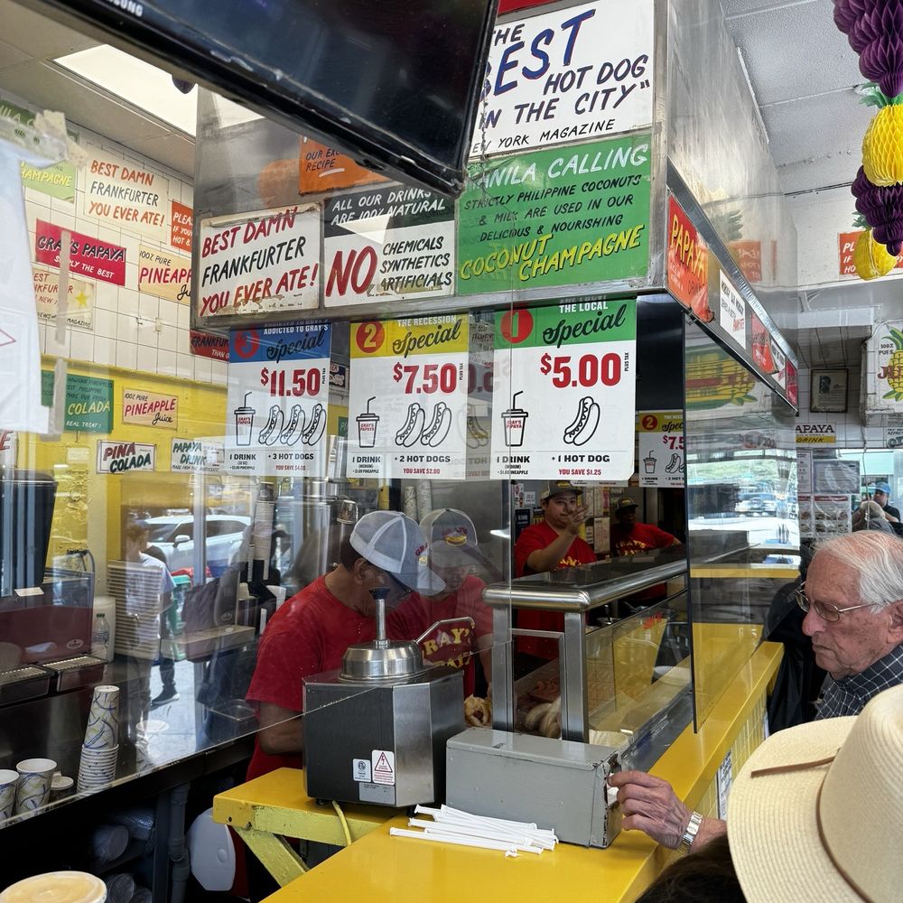 Gray's Papaya - Inside shot! - Hot Dogs Near Me - New York, New York Gray's Papaya - Inside shot! - Hot Dogs Near Me - New York, New York