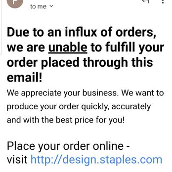 Staples - Good job Staples. :/ Way to waste my time. - Printing Services Near Me - Oxon Hill, Maryland