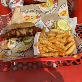Dave's Hot Chicken - Dave's #4 1 Slider with Fries - Chicken Shop Near Me - Newton, Massachusetts Dave's Hot Chicken - Dave's #4 1 Slider with Fries - Chicken Shop Near Me - Newton, Massachusetts