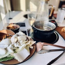 Umi Japanese Shabu Shabu - Items from the veggie and seafood bar to add to your personal shabu shabu pot.