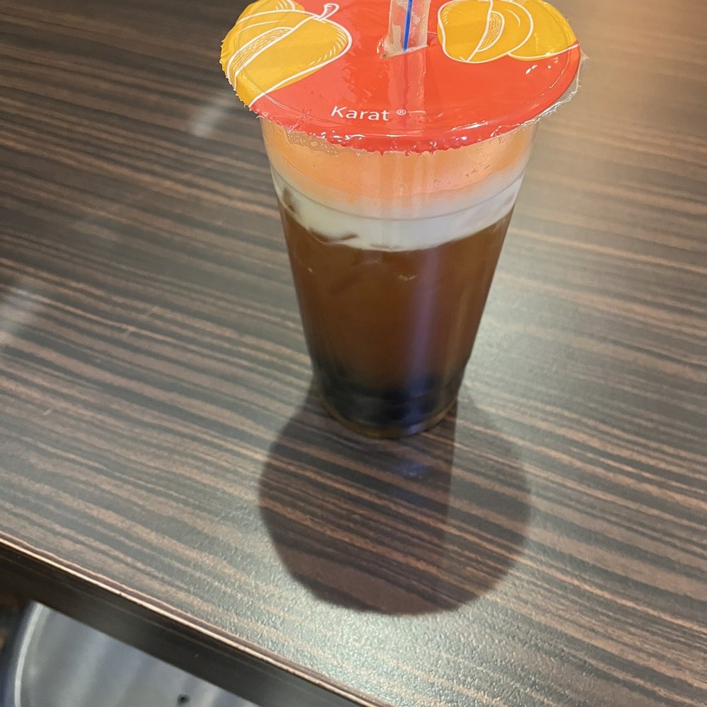 Black Tea with Passion Fruit and Boba Black Tea with Passion Fruit and Boba