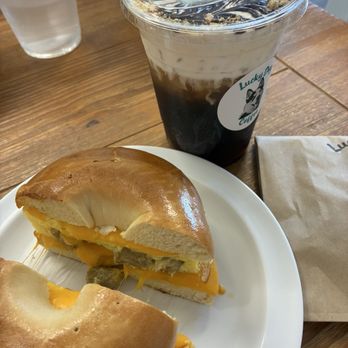 Lucky Dog Coffee - S'mores S'mores Cold Brew (van base w/toasted marsh cf) (Sabrina's) Breakfast Sandwich on a bagel - Coffee & Tea Near Me - Simi Valley, California Lucky Dog Coffee - S'mores S'mores Cold Brew (van base w/toasted marsh cf) (Sabrina's) Breakfast Sandwich on a bagel - Coffee & Tea Near Me - Simi Valley, California
