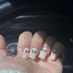 Acrylic ghost nails by Wendy