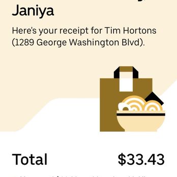 Tim Hortons - Receipt from uber eats and tim hourtons - Donuts Near Me - Akron, Ohio Tim Hortons - Receipt from uber eats and tim hourtons - Donuts Near Me - Akron, Ohio