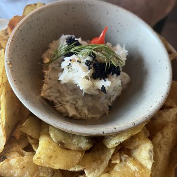 Oystertale - Smoked crab dip with chips. Ok . I'd skip that - Tapas/Small Plates Near Me - Friday Harbor, Washington