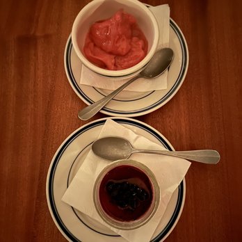 & Son Steakeasy - Dessert. Sorbet and Blueberry Cheesecake. - Speakeasies Near Me - New York, New York