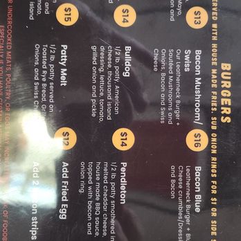 Leatherneck Club - Burger menu - Pubs Near Me - Las Vegas, Nevada