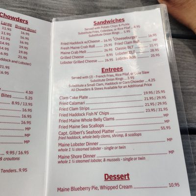 Menu photo 1 Gilbert's Chowder House Portland, ME