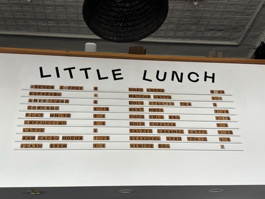 Menu photo 5 Little Lunch Coffee Venice, CA