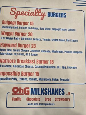 Menu photo 2 Oh G Burger Hayward, CA Menu photo 2 Oh G Burger Hayward, CA