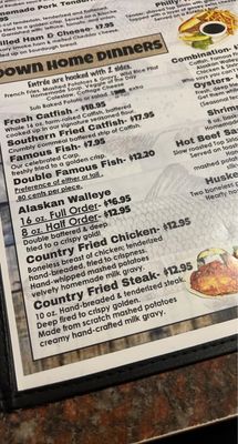 Menu photo 1 Catfish Lake Restaurant and Lounge Bellevue, NE