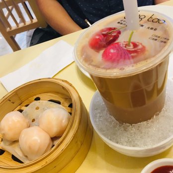 MingHin Cuisine - Shrimp Dumplings / Milk Tea with Tapioca - Dim Sum Near Me - Rolling Meadows, Illinois