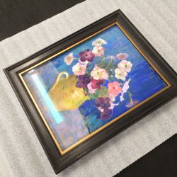 Pitch Black Editions - Fine art framing: Pastel refitting with "Museum Glass" and plexi-glass backing to see signature.