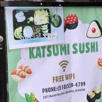Katsumi Sushi - Bento box advertises California roll - Japanese Near Me - Berkeley, California Katsumi Sushi - Bento box advertises California roll - Japanese Near Me - Berkeley, California
