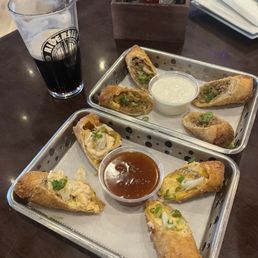 Cheeseburger egg rolls and crab egg rolls