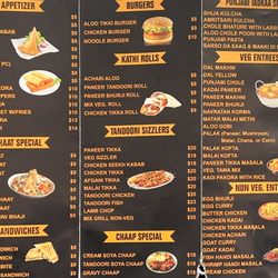 Punjabi Tadkaa - Menu