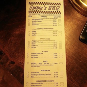 Emma's BBQ - Menu - Southern Near Me - Seattle, Washington
