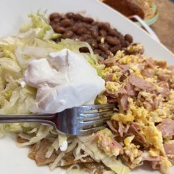 Tudys - Chilaquiles Verdes with Eggs & Ham