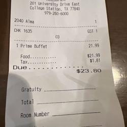 The Saber Bar & Grill - Not bad for a steak dinner with a drink and free scotch!