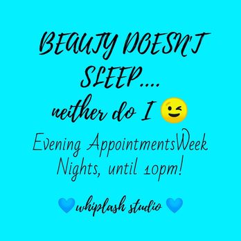 Whiplash Studio - Whiplash Studio offers appointments as late as 10pm & you're invited to take advantage of our flexible schedule! - Eyelash Service Near Me - Denver, Colorado Whiplash Studio - Whiplash Studio offers appointments as late as 10pm & you're invited to take advantage of our flexible schedule! - Eyelash Service Near Me - Denver, Colorado