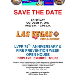 Las Vegas Fire & Rescue Station 1 - Saturday October 14 from 10am-2PM Open House. 75Anniversary