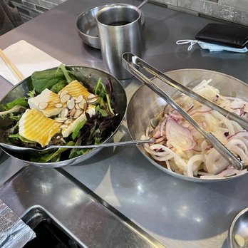 Korean Spring BBQ - Tofu salad and onion salad - Korean Near Me - Santa Clara, California Korean Spring BBQ - Tofu salad and onion salad - Korean Near Me - Santa Clara, California