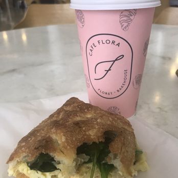 Floret - Fabulous croissant spinach frittata with aioli cheese sauce. - Vegetarian Near Me - Seattle, Washington