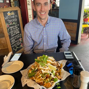 The Deadrise - Matt English salivating over a hot plate of seafood nachos. - Seafood Near Me - Fort Monroe, Virginia The Deadrise - Matt English salivating over a hot plate of seafood nachos. - Seafood Near Me - Fort Monroe, Virginia