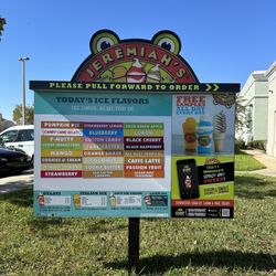 Jeremiah's Italian Ice - Menu board