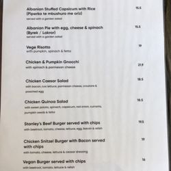 stanleys - Menu
