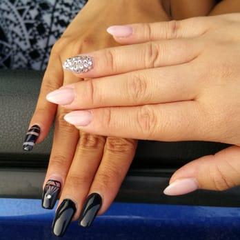Diva Nails & Spa - Color and design nice but my friend wanted coffin/ballerina shape, not square. - Nail Salons Near Me - San Jose, California