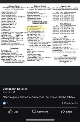Menu photo 2 Village Inn Chicken Norton, OH
