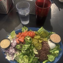 Burger bowl with no cheese