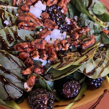 The Wigwam Bar - a plate of spinach and blackberries - Cocktail Bars Near Me - Litchfield Park, Arizona