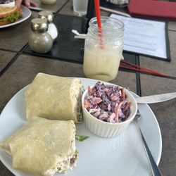Quirky Birds Treehouse & Bistro - Chicken salad in a wrap with homemade coleslaw. Yummm