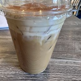 Vanilla latte with banana cold foam Vanilla latte with banana cold foam