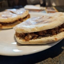 Golden Loong Restaurant - Stewed pork burger (roujiamo).