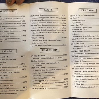 Siam Garden Thai Cuisine - Menu 2/2 - Thai Near Me - Hemet, California