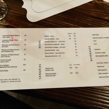 Tentempié Madrid - Drink menu, 2 of 2 - Tapas/Small Plates Near Me - Mamaroneck, New York Tentempié Madrid - Drink menu, 2 of 2 - Tapas/Small Plates Near Me - Mamaroneck, New York