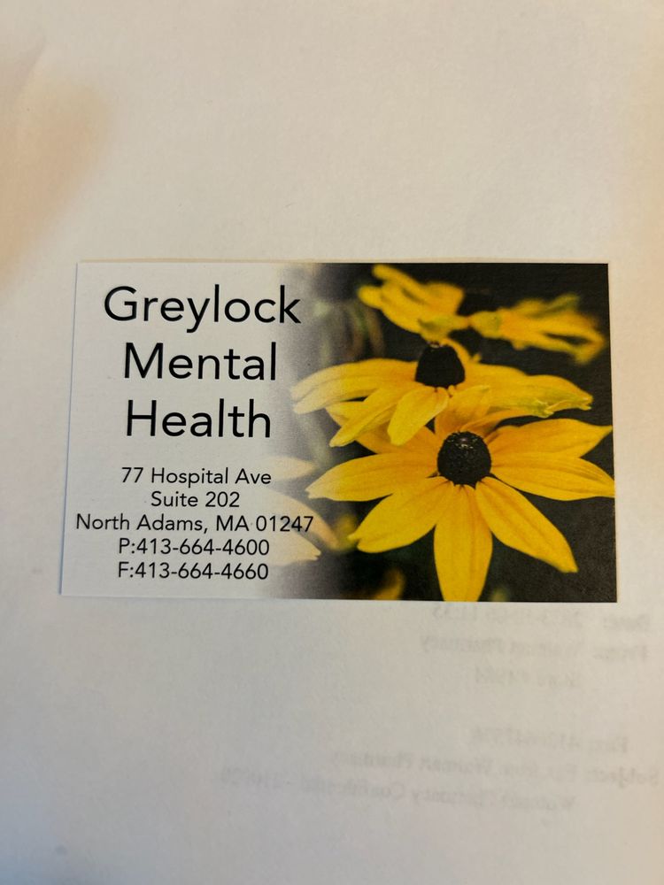 GREYLOCK MENTAL HEALTH Updated June 2024 77 Hospital Ave, North